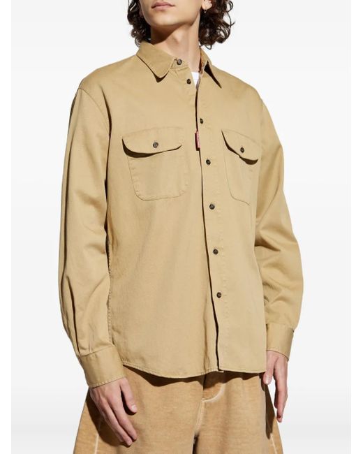 DSquared² Natural Double-Pockets Landscape Shirt Jacket for men