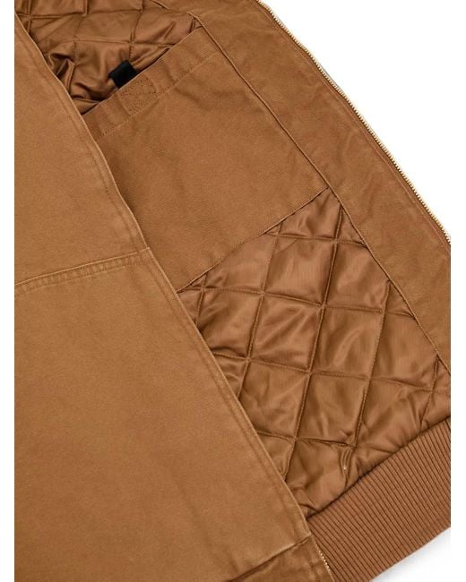 Carhartt Brown Ravon Logo-Patch Zip-Up Jacket for men