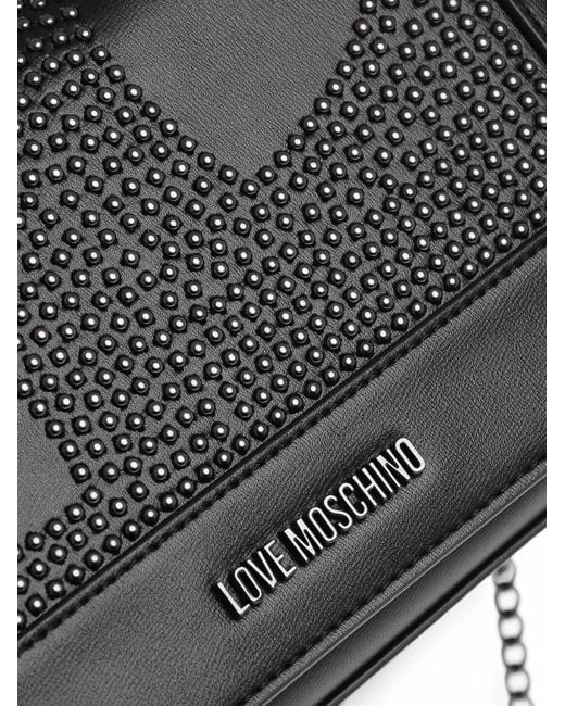 Moschino Black Love Stud-Embellished Shoulder Bag