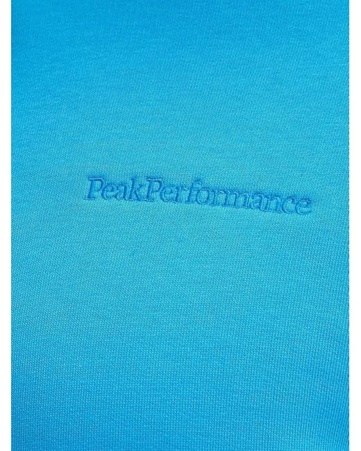 Peak Performance Blue Embroidered-Logo Hooded Sweater for men