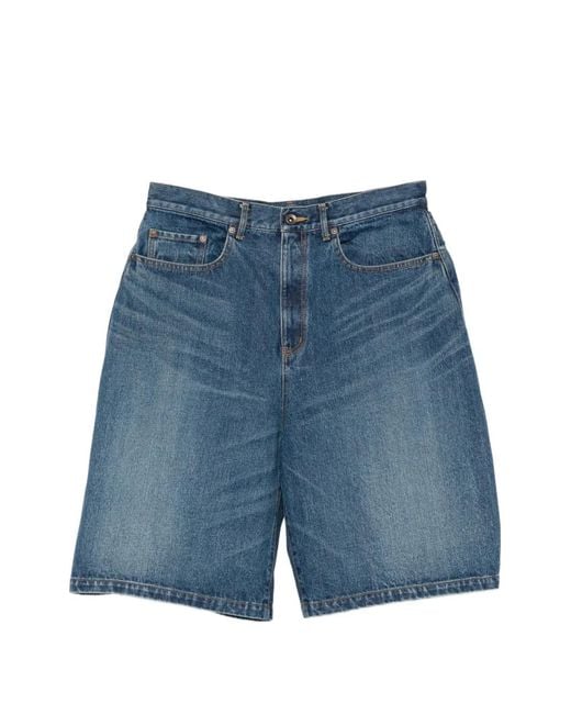 KHOKI Blue Pocket Denim Shorts for men