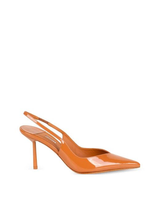 Le Silla Pink Patent-Finish Slingback Sandals