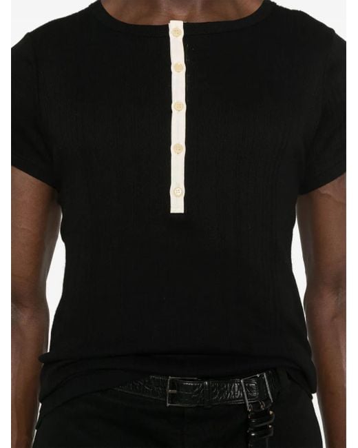 Yohji Yamamoto Black Ribbed T-Shirt for men