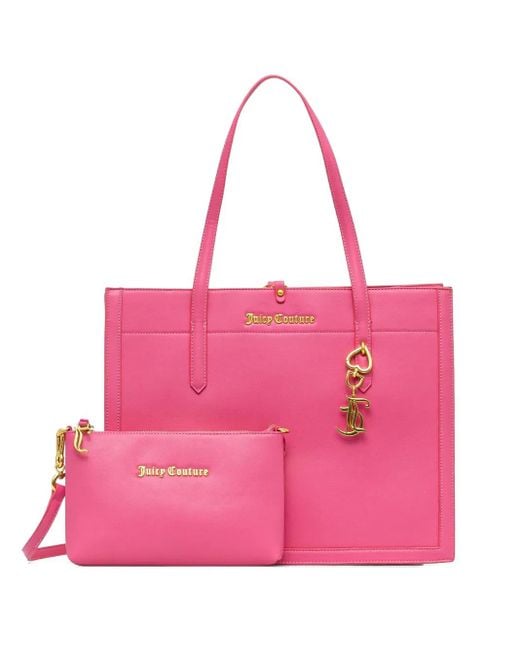 Juicy Couture Pink Heart-Charm Tote Bag