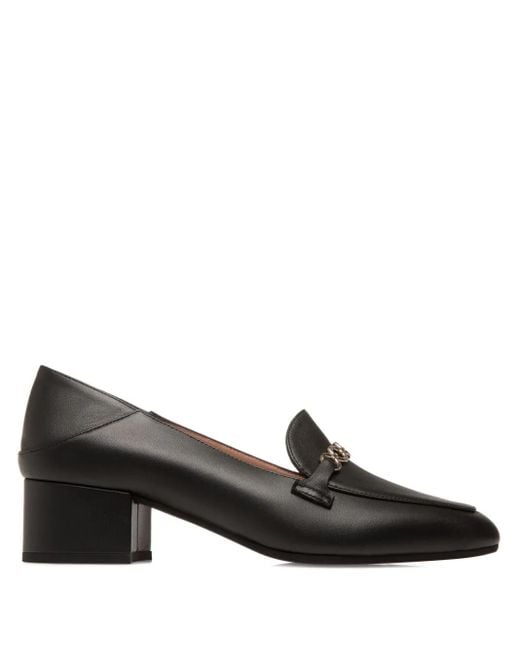 Escarpins En Cuir À Détail De Chaîne Bally en coloris Black