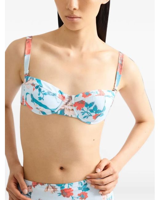 Erdem White Bas De Bikini Taille Haute À Fleurs
