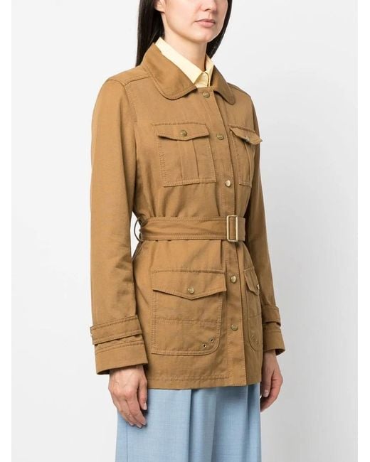 Fay Natural Belted Fitted Jacket