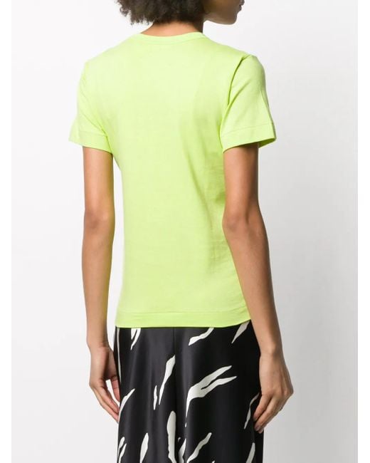 COMME DES GARÇONS PLAY Green Red Heart Polka Dot Logo T-shirt