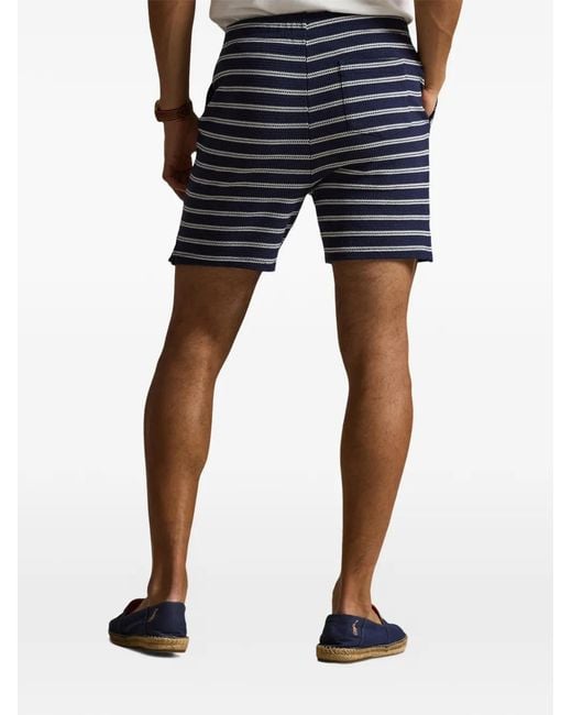 Polo Ralph Lauren Blue Striped Drawstring Shorts for men