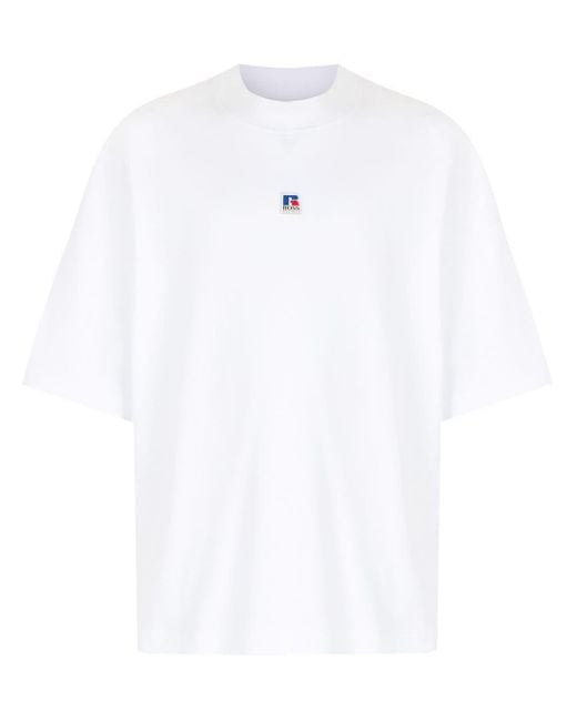 BOSS by HUGO BOSS X Russell Athletic Logo Patch T-shirt in White for Men |  Lyst