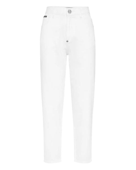Philipp Plein White Mom Fit Jeans