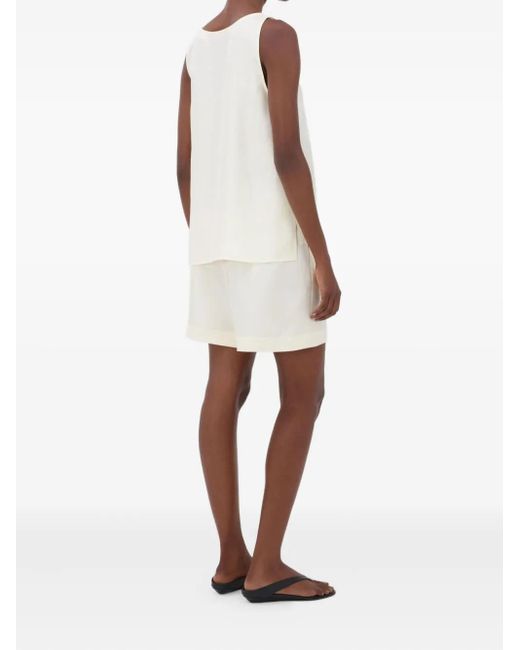 Loulou de Saison White Gaby Top Mit U-Ausschnitt