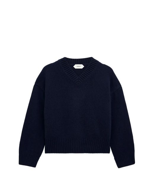 Pringle of Scotland Blue V-Neck Cashmere Sweater