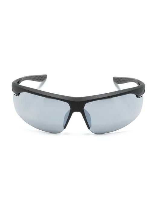 Nike Gray Windtrack Wraparound-Frame Sunglasses