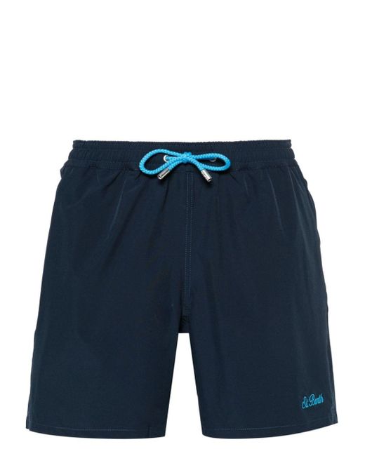 Mc2 Saint Barth Blue Logo-embroidered Swim Shorts for men