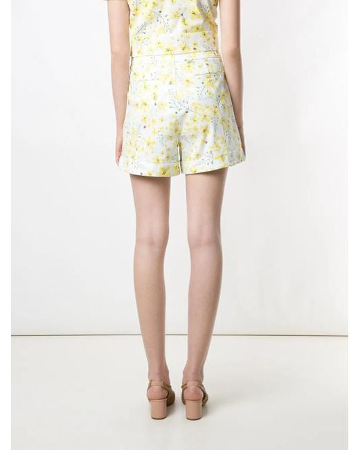 Isolda Shorts Met Bloemenprint in het Metallic