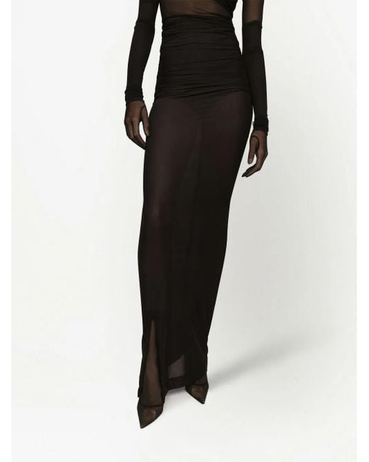 Dolce & Gabbana Black Transparent Long Skirt