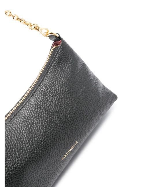 Coccinelle Aura レザー ショルダーバッグ Gray