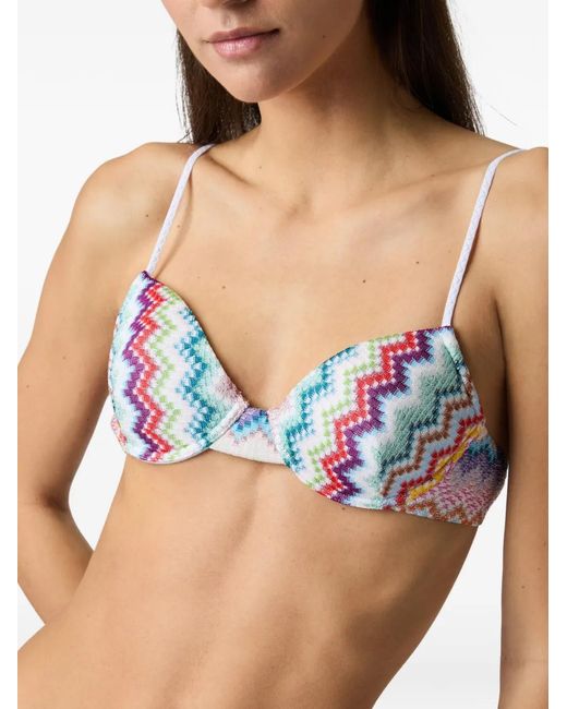 Missoni White Zig-Zag-Pattern Bikini Set