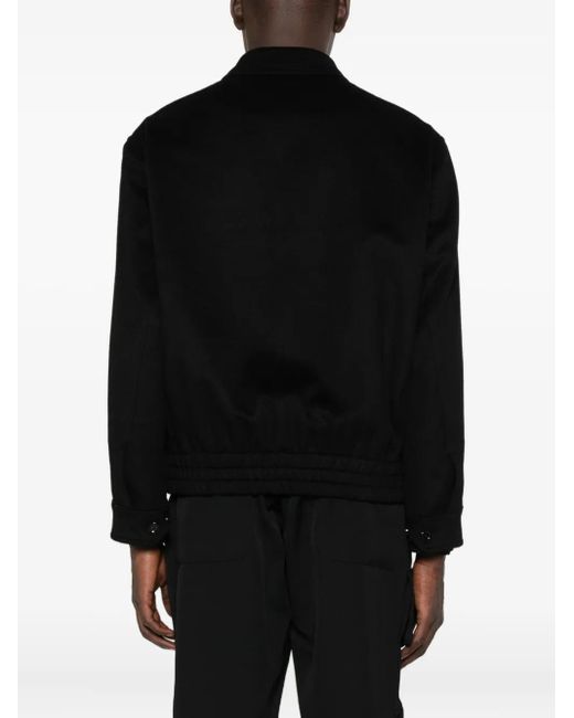 メンズ Lardini ジップアップ ボンバージャケット Black