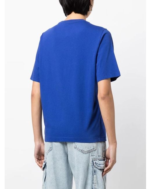 DSquared² Blue Logo-Print Cotton T-Shirt