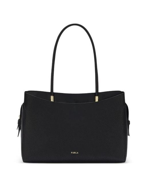 Furla Black Large Eris Leather Tote Bag