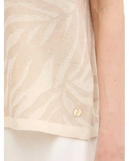 Joseph Ribkoff White Palm-Leaf Top