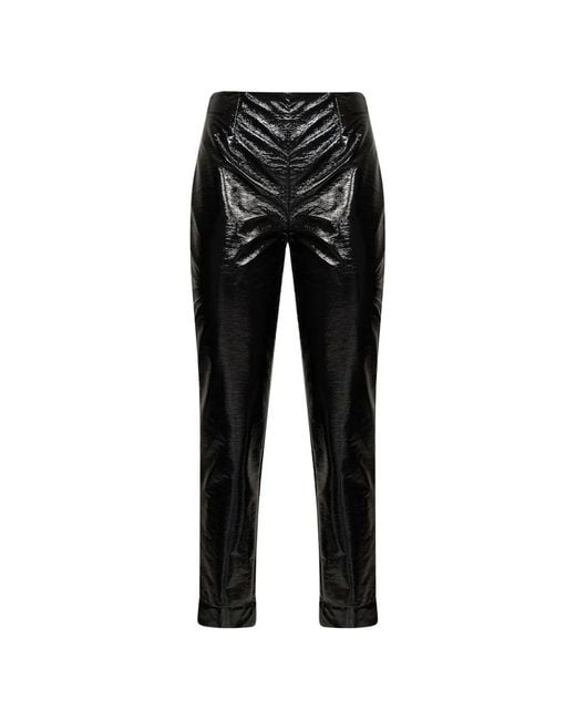 Gianluca Capannolo Black Patent-Effect Trousers