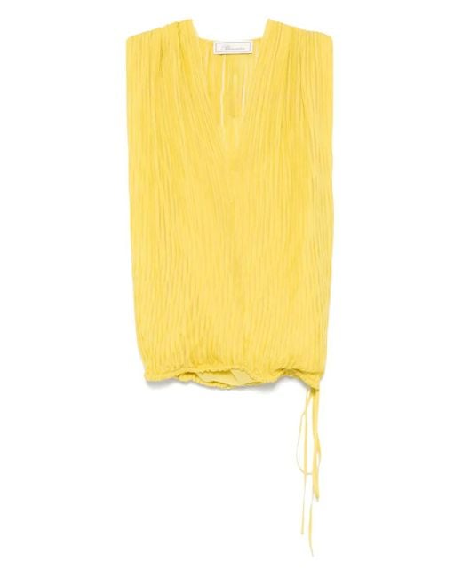 Haut Sans Manches À Design Plissé Blumarine en coloris Yellow
