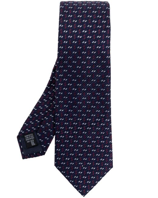 Cravate en soie à motif en jacquard Giorgio Armani pour homme en coloris Blue