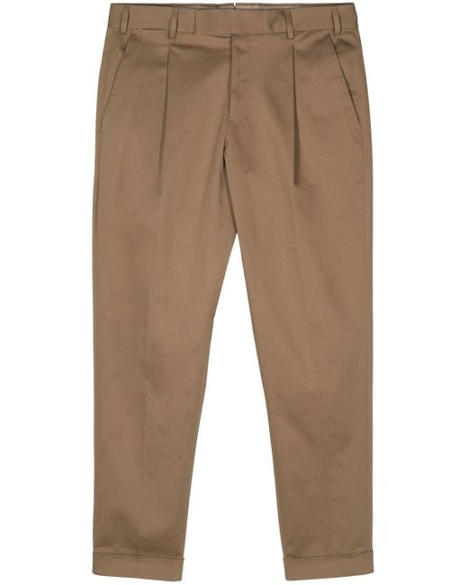 PT Torino Brown Rebel Cropped Trousers for men
