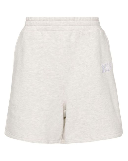 AWAKE NY White Embroidered-logo Cotton Track Shorts for men
