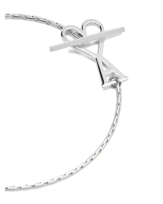 AMI White Ami De Coeur Two-In-One Chain Necklace