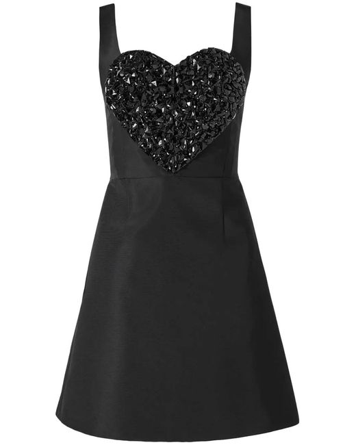 Carolina Herrera Black Bead-Embellished Mini Dress