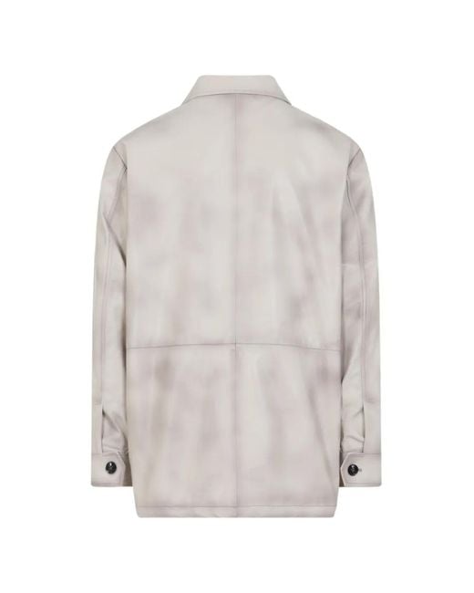 Kiton White Patch-Pocket Shirt Jacket for men