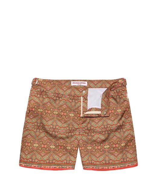 Orlebar Brown Brown Bulldog Paisley Beachwear for men