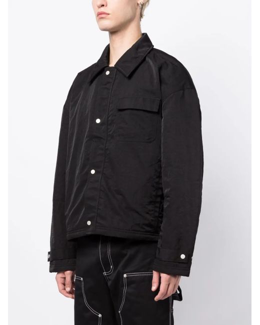 Represent Black Long-Sleeve Shirt Jacket for men