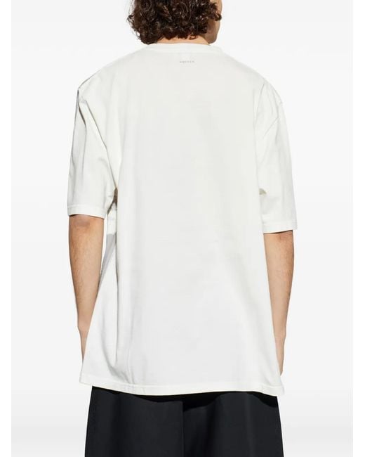 McQueen White Skull-Print T-Shirt for men