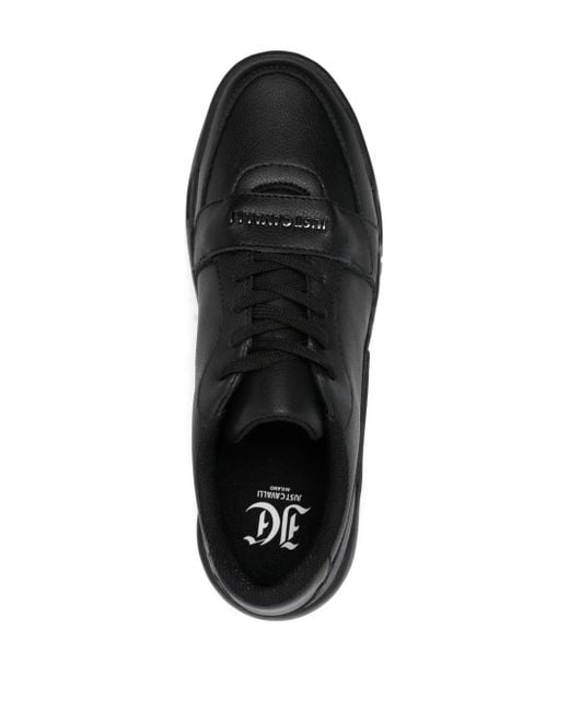 Just Cavalli Black Style Dis. 4 Leather Sneakers for men