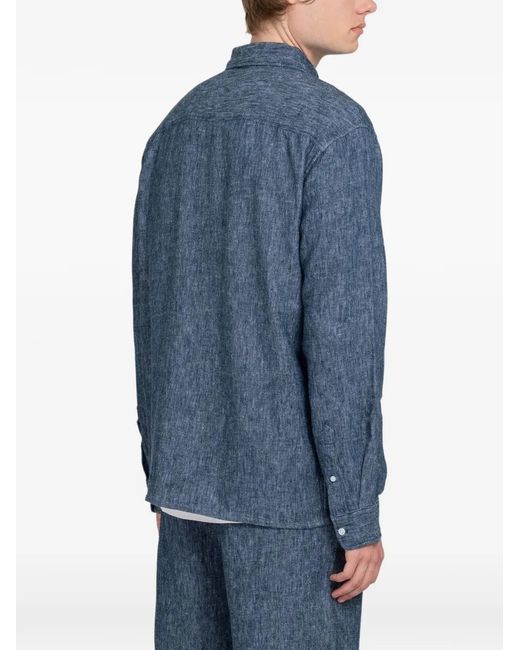 Minimum Blue Titan Patch-Pocket Shirt for men