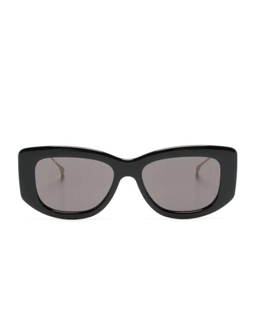 Gucci Gray Rectangle-Frame Sunglasses
