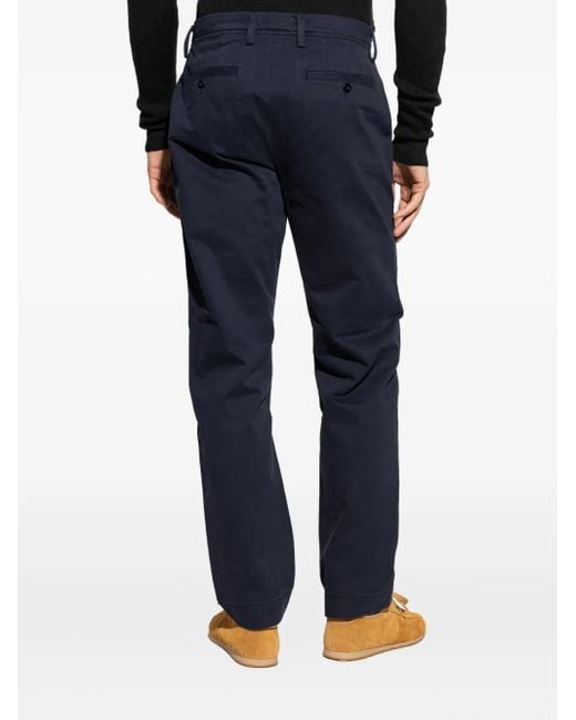 Officine Generale Blue Organic Cotton Trousers for men