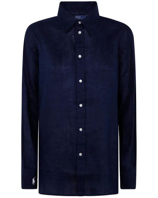 Polo Ralph Lauren レディース ブルー ロングスリーブ シャツ 【公式通販】