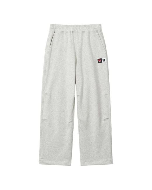 Izzue White Logo-Patch Track Pants for men