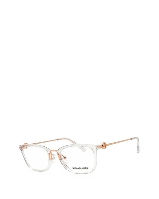 Michael Kors White Rectangle-Frame Glasses