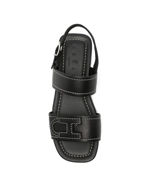 Hogan White H-Logo Sandals