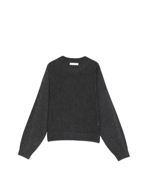 ELEH Black Gerippter Strickpullover