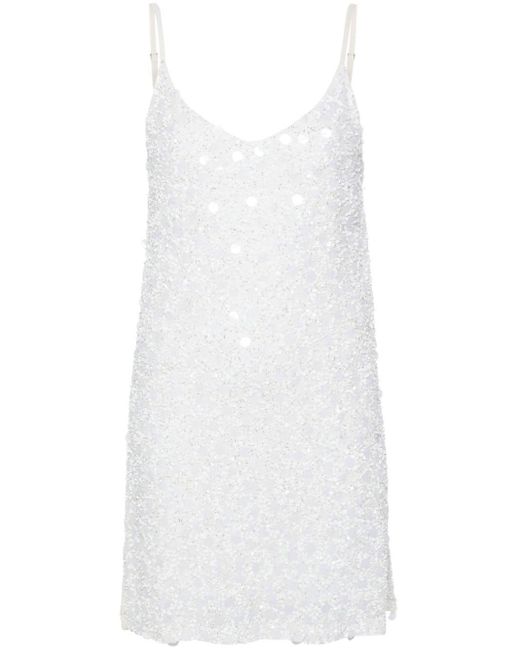 P.A.R.O.S.H. Sequin-embellished Mini Dress White