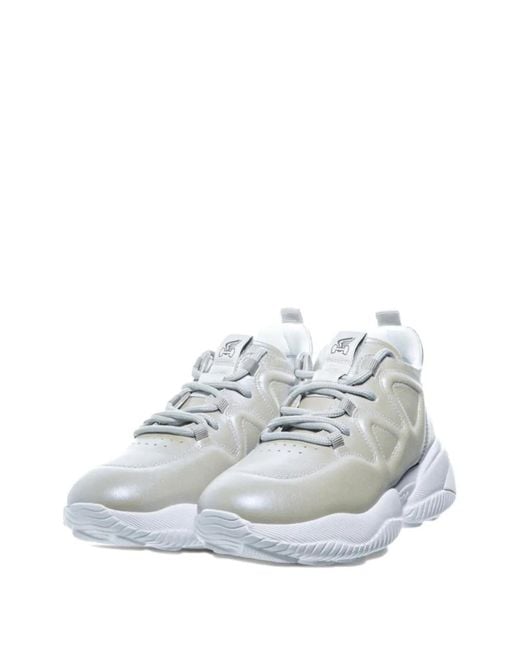 Hogan White Interaction Lace-Up Sneakers