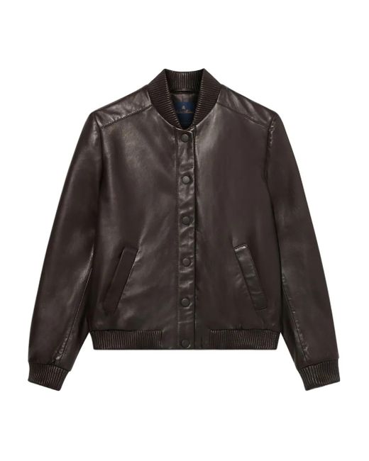 Brooks Brothers Brown Leather Bomber Jacket for men